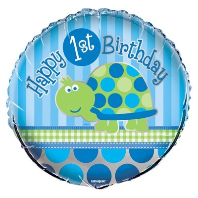 Foil balloon turtle Toni's 1st birthday party