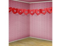 Preview: Red paper heart garland 3m