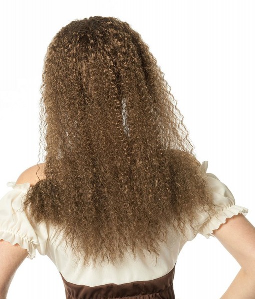 Curly long hair wig brown 2