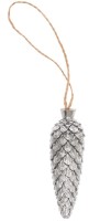 Preview: Silver pine cone hanger 3 x 8.5cm