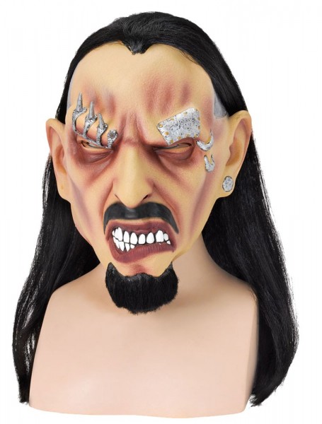 Piercing freak mask with hair