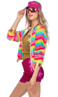 Preview: Plush rainbow jacket for women