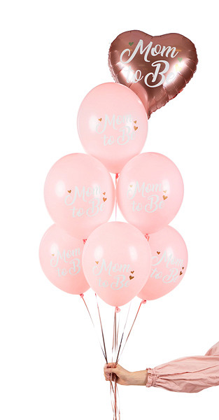 6 Rosa Mom to be Luftballons 30cm 3