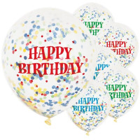 6 Birthday Celebrations Confetti Balloons 30cm