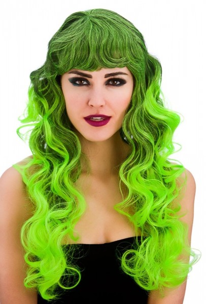 Bright green women's wig