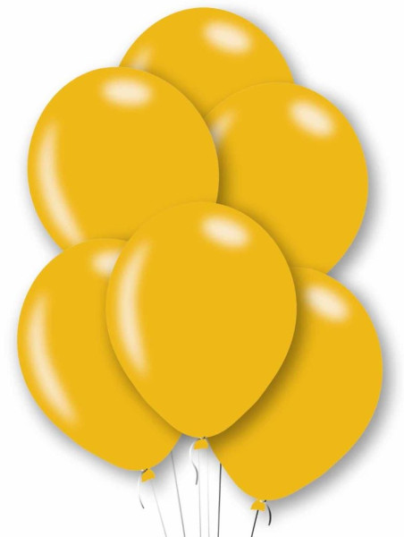 10 golden pearlescent latex balloons 27.5cm
