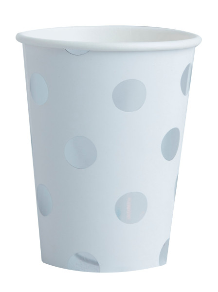 8 Mix & Match points paper cups, silver 250ml