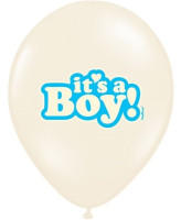 Voorvertoning: 50 ballonnen It's a boy vanille babyblauw