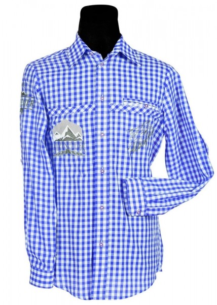 Camicia tradizionale blu alpina d'amore Kai