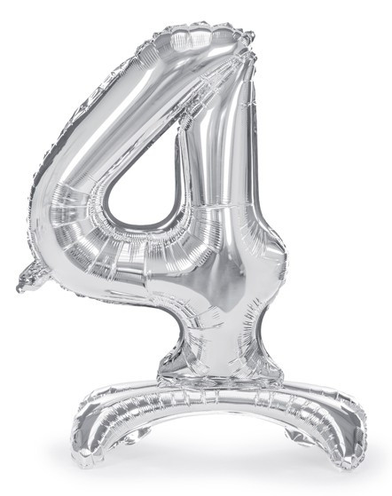 Balon foliowy stojący srebrny 4 70cm