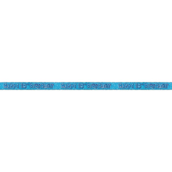 18e verjaardag Blue Glitter Dream Party Banner 2e