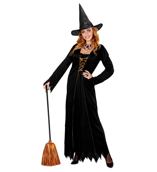 Balai de sorcière Tinsel en orange 92cm
