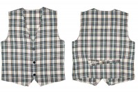 Preview: Beige-green checked vest unisex