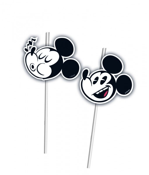 6 pailles Mickey Mouse super cool 19cm