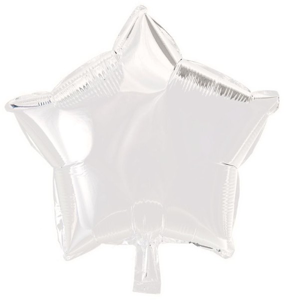 Folienballon Stern Weiß, 50 cm, metallische Folie