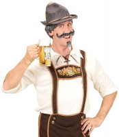 Aperçu: Perruque Fritzl grise avec moustache et barbiche