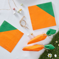 Aperçu: 16 serviettes DIY carottes avec ruban 33cm