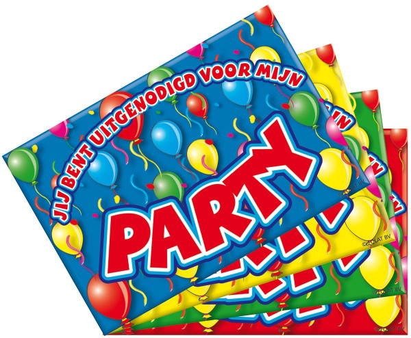 8 Party Surprise invitation cards
