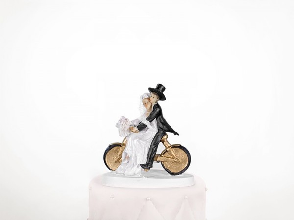 Coppia divertente torta decorazione sulla bici 13 cm 3