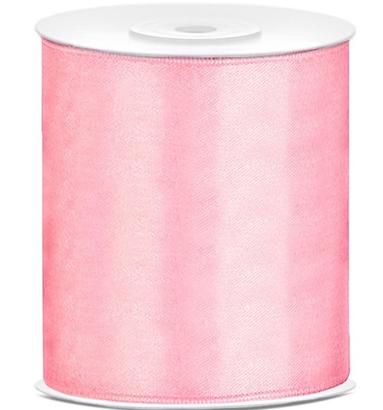 Cinta de regalo de raso de 25 m rosa claro de 10 cm de ancho