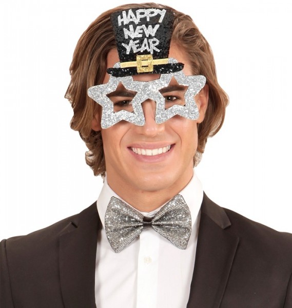 New Year party glitter glasses