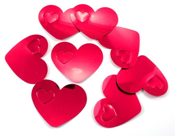 XXL hjerte scatter dekoration rød 8 x 6,5 cm
