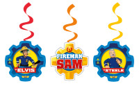 6 Fireman Sam SOS spiral hangers 60cm