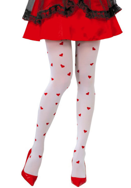 Collants femme Hearty blanc-rouge