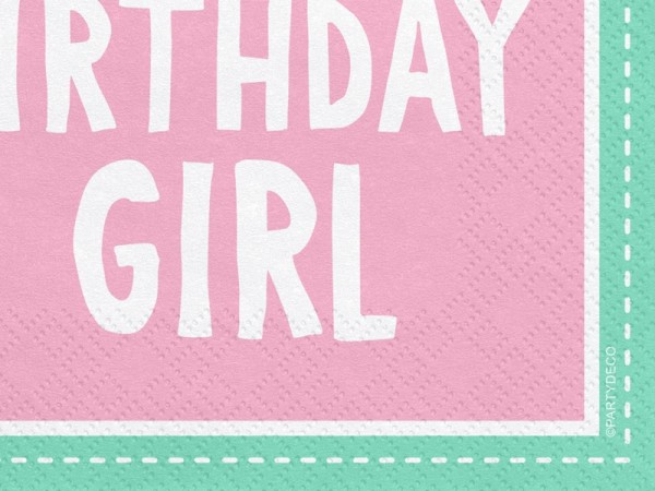 20 Tovaglioli Lovely 1st Birthday Girl 33cm 2