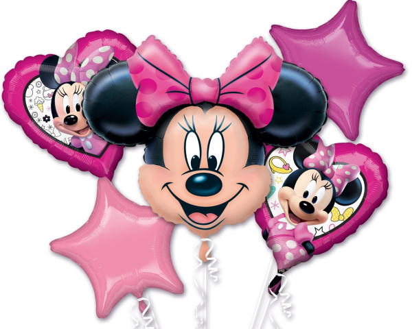 5 Folienballons fröhliche Minnie