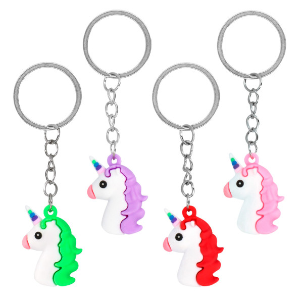 4 Unicorn Beauty keychains