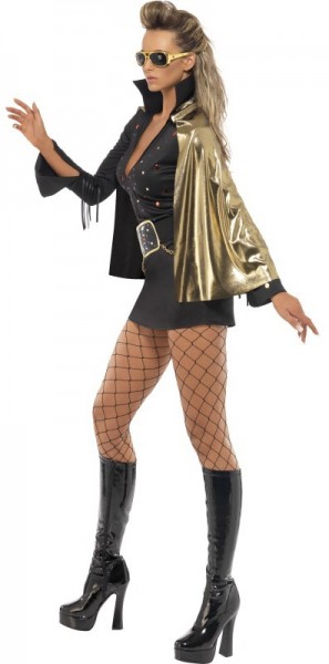 Czarny kostium Elvisa Disco dla kobiet 3