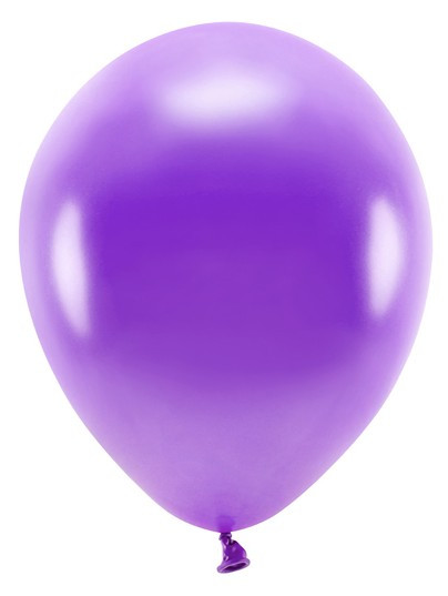 10 Eco metallic Ballons violett 26cm