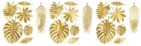 Vorschau: 21 Tropische Deko Palmblätter gold