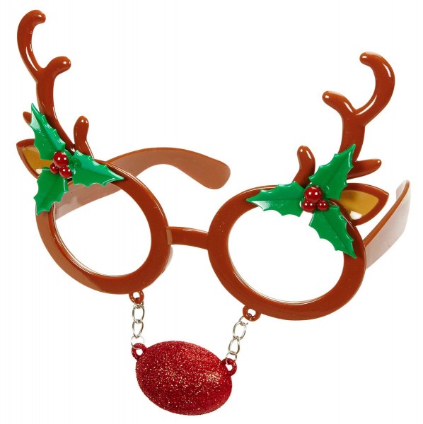 Śmieszne okulary renifera Rudolfa