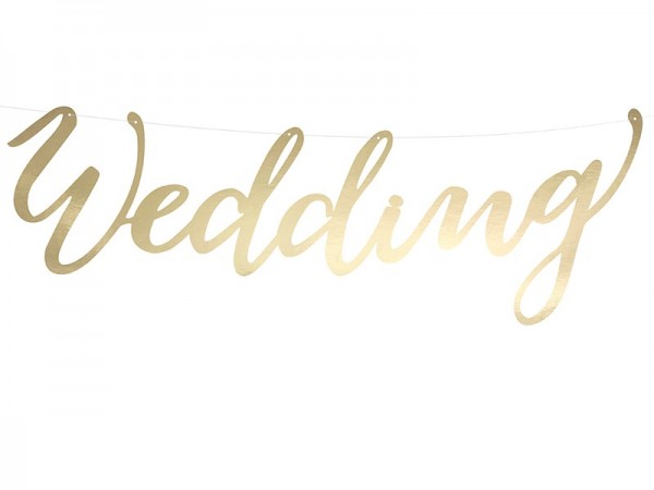 Banner di matrimonio in oro 17x45cm