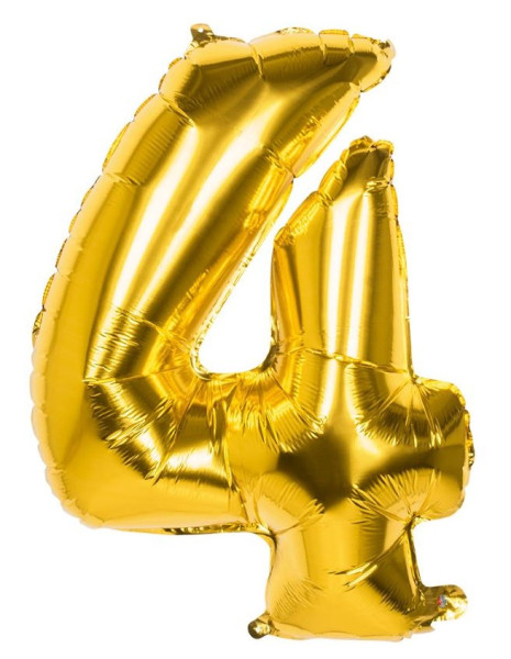 Ballon aluminium numéro 4 doré 86cm