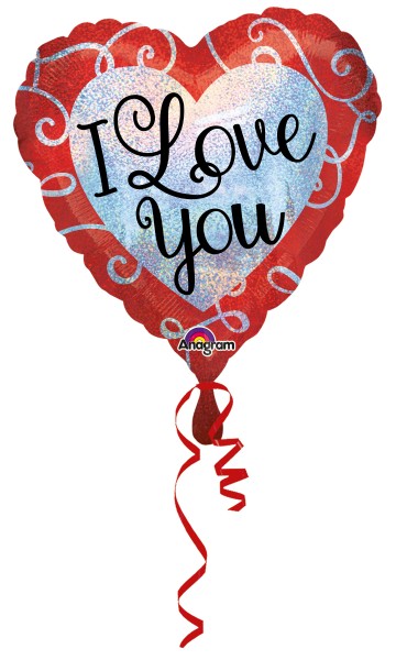 Folienballon Glitzernde Liebeserklärung 43cm
