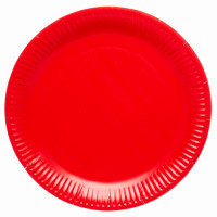 Aperçu: 8 assiettes en papier éco rouge 23cm