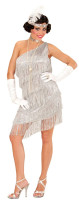 Oversigt: Sølv Charleston Golden Twenties kjole