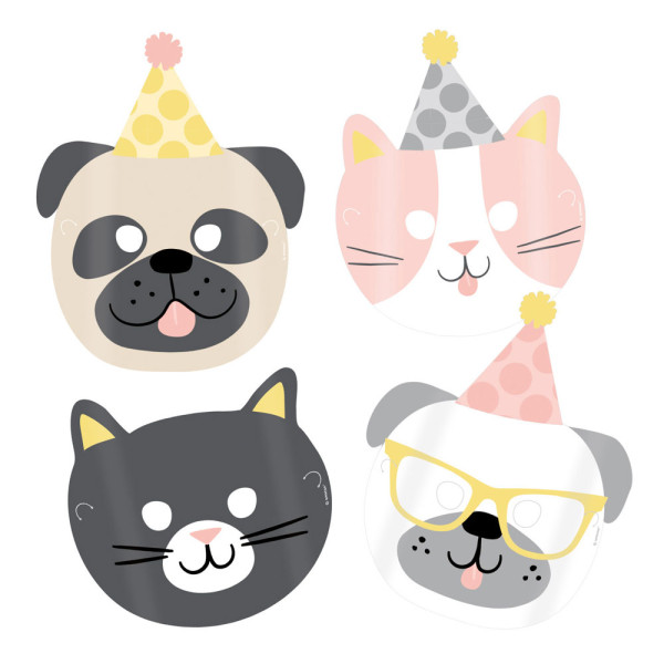 8 Happy Animals Party Masks