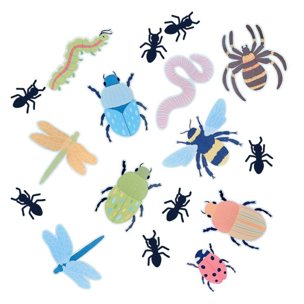 30 färgglada beetle Parade väggdekorationer