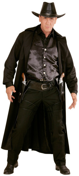 Porte-pistolet double cowboy aspect cuir noir