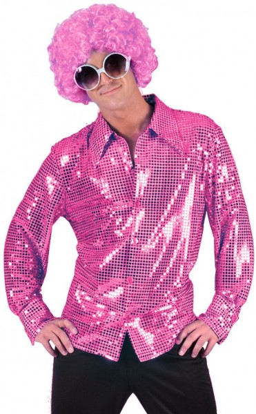 Disco Herren Hemd Pink