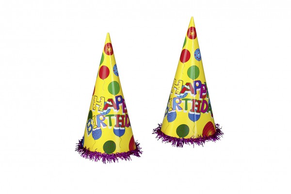 Feestmuts met franjes Happy Birthday 34cm