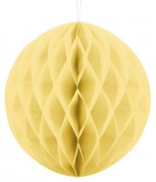 Oversigt: Honeycomb-kugle Lumina citrongul 30 cm