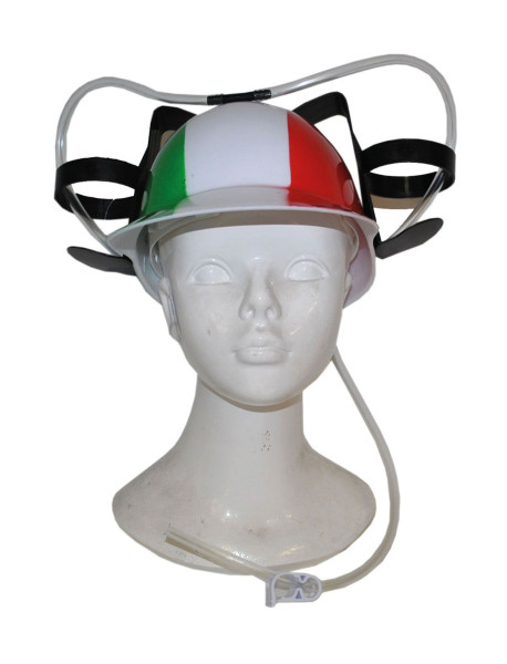 Italian beer drinking helmet