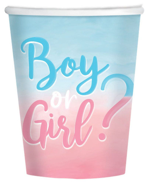 8 paper cups Boy or Girl 250ml
