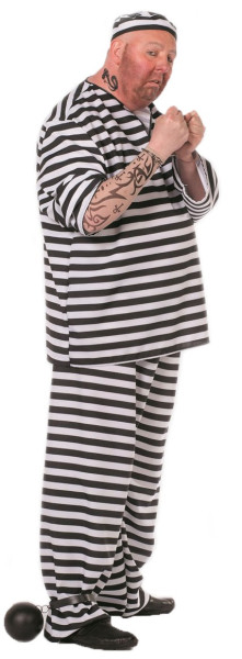 Inmate striped men’s costume
