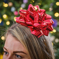 Anteprima: Fascia per capelli con fiocco regalo rosso